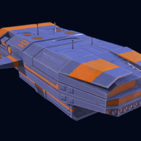 Model 3d Reka Bentuk Kapal Angkasa Sci-fi Permainan