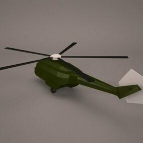 Military Green Helicopter 3d model