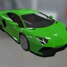 Green Lamborghini Aventador Car 3d model