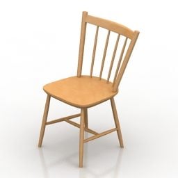Living Room Wooden Chair 3d model