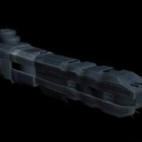 3D model herního designu temné vesmírné lodi