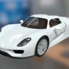 White Porsche 918 Sport Car
