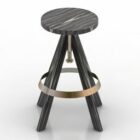 Dřevěná černá barová židle