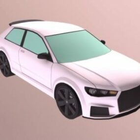 Wit Audi Q7 Sedan auto 3D-model