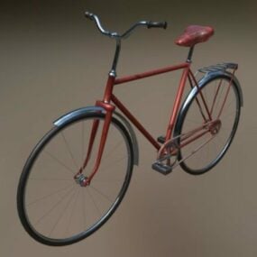 Vintage röd cykel 3d-modell