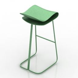 เก้าอี้บาร์สีเขียวแบบ 3 มิติ