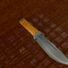 Basic Wood Base Knife 3d model