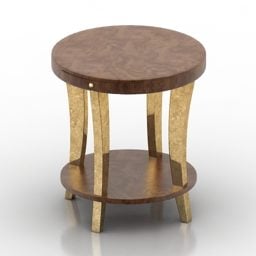 3д модель деревянного круглого стола для дома