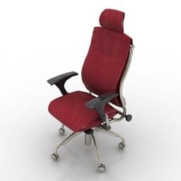 Office Wheel Armchair Red 3d model