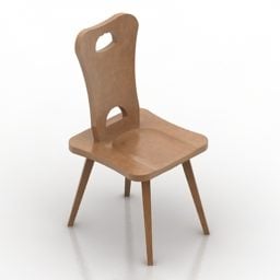 Modern Wood Chair Design 3d model