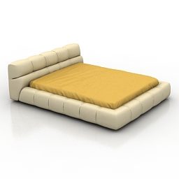 Nội thất giường thấp mẫu 3d