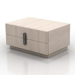 Beige Bedside Table Furniture 3d model
