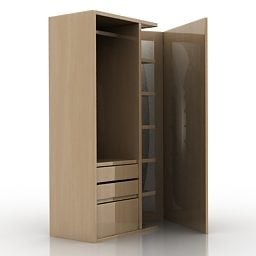 Modelo 3d de porta deslizante Ikea do guarda-roupa