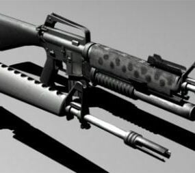 Tactical Rifle With Shells 3d model