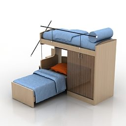 Bed Design For Small Space 3d model