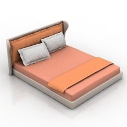 3д модель двуспальной кровати для дома