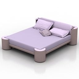 Model 3d Desain Tempat Tidur Ganda Sederhana