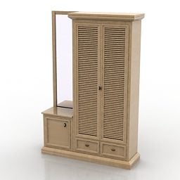 3д модель дизайна деревянного гардероба