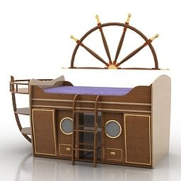 Home Bed Navy Stylized 3d model