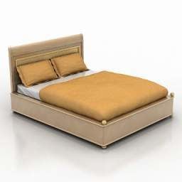Hotel Double Bed Design 3d model