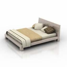 Projekt podwójnego łóżka w sypialni Model 3D