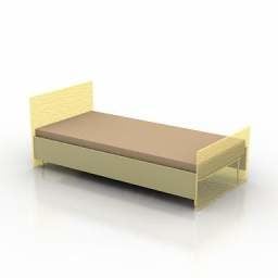 3д модель дизайна односпальной кровати