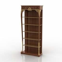 Office Wood Bookcase Decoration 3d model