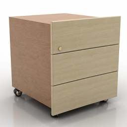 Modelo 3d de móveis de gaveta simples com 3 níveis