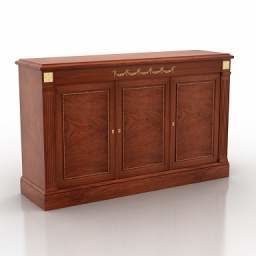 Wooden Classic Locker Furniture 3d model