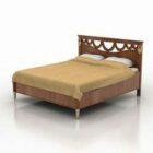 Domowe łóżko podwójne z rzeźbioną płytą