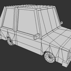 Lowpoly Auto Basic Mesh 3D-model
