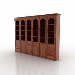Office Wood File Cabinet 3d model