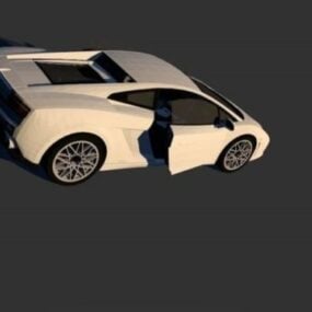 White Lamborghini Gallardo Super Car 3d model