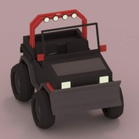 Lowpoly Black Car Design 3d model