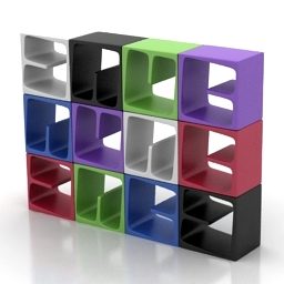 Colorful Shelf Furniture 3d model