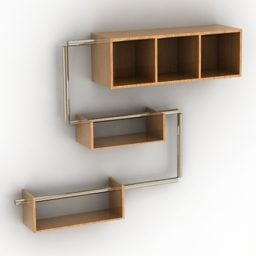 Wall Book Shelf Separate Units 3d model