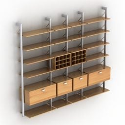 Study Room Shelf 3d model