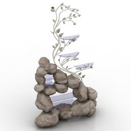 Nature Rock Shelf 3d model