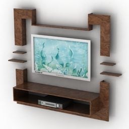 Modelo 3D de design de rack de gabinete de TV