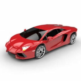 Modello 3d dell'auto rossa Lamborghini Aventador