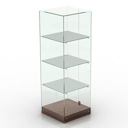 Quadratisches Glasregal 4 Ebenen 3D-Modell