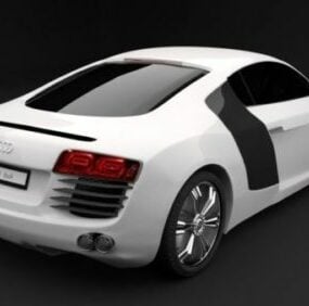 سيارة أودي R8 موديل 3D باللون الأبيض