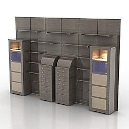 متجر تصميم أثاث خزانة جانبية نموذج ثلاثي الأبعاد