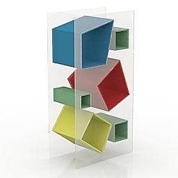 Stylist Plank Glas Materiaal 3D-model
