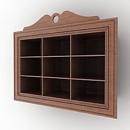 Classic Wood Shelf For Home 3d model