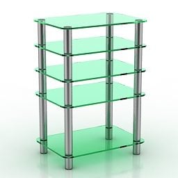 مبلمان قفسه شیشه ای سبز مدل سه بعدی