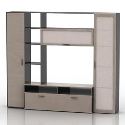 Bedroom Wall Rack Cabinet 3d model