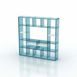 Blue Color Simple Shelf 3d model
