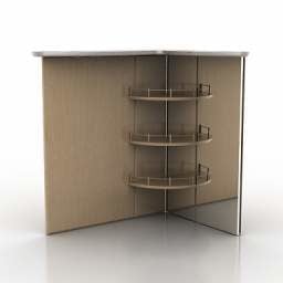 Corner Wood Shelf 3d model