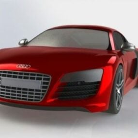 赤いアウディ R8 カーデザイン 3D モデル